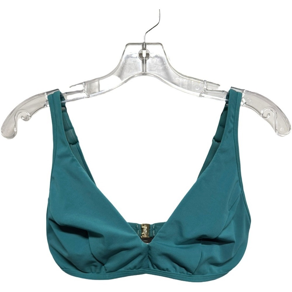 Jets Australia by Jessika Allen Blue Green VNeck Size 6 Bikini Top Padded